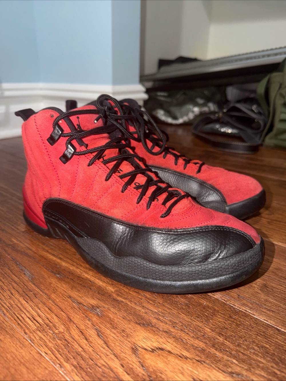 Jordan Men’s Red and Black High-Top Athletic Sneakers